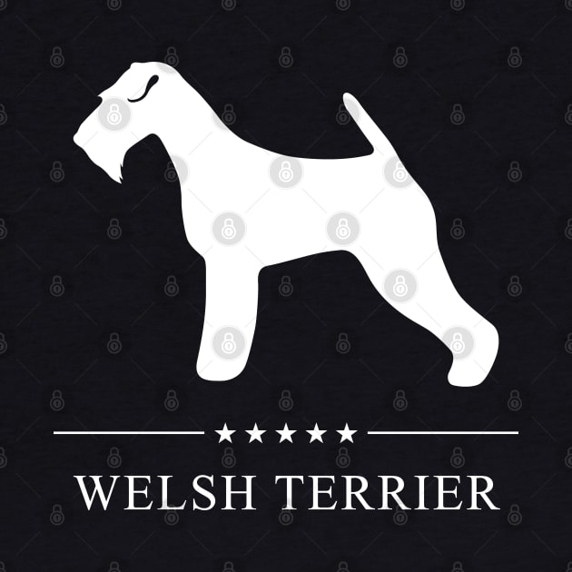 Welsh Terrier Dog White Silhouette by millersye